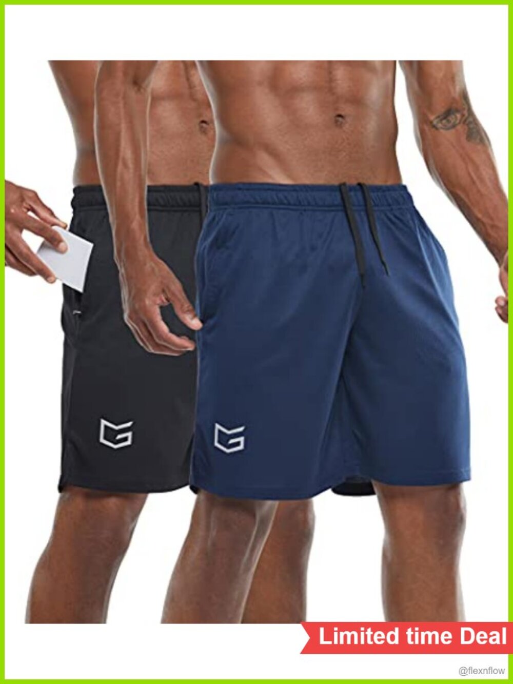 Men's 7" Workout Running Shorts Quick Dry Lightweight Gym Shorts with Zip